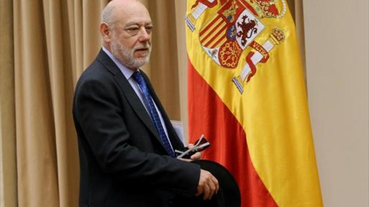 El fiscal general del Estado, José Manuel Maza, en el Congreso, el 1 de marzo.