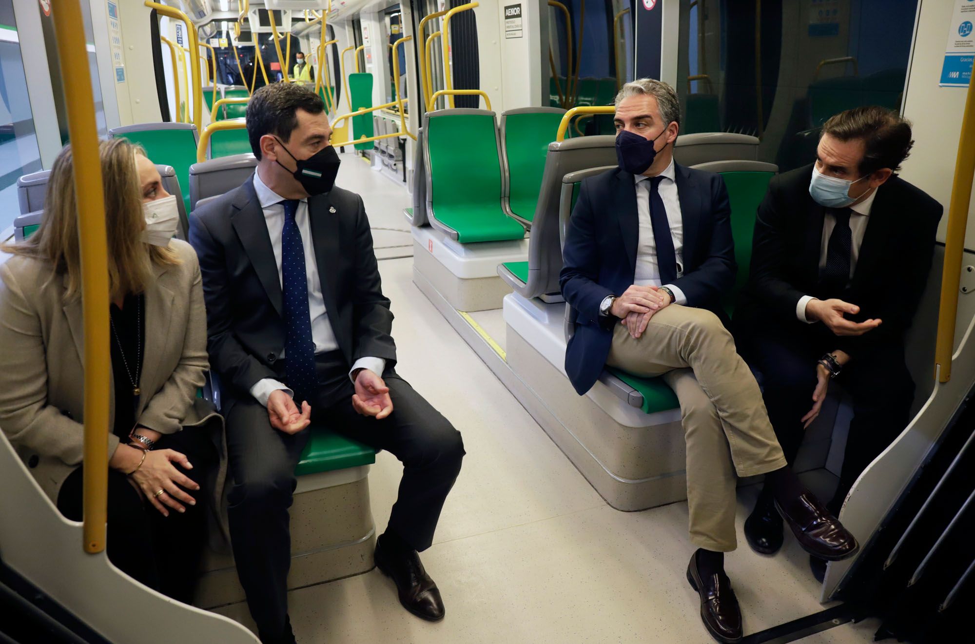 Pruebas en el tramo del metro de Málaga y visita a la estación de Atarazanas