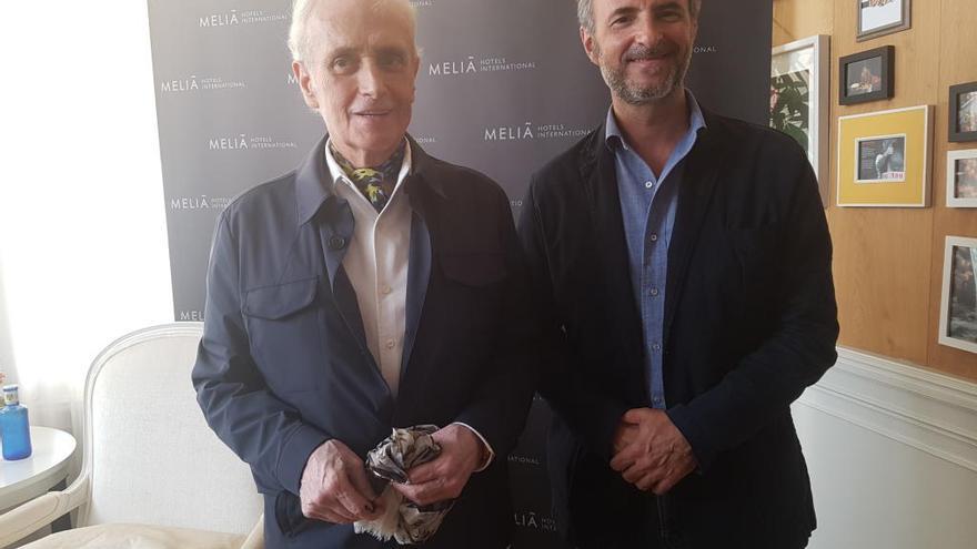 Josep Carreras y David Giménez en la presentación del concierto.