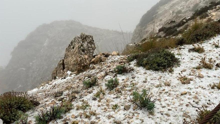 Nieve en las cumbres más altas de Mallorca por primera vez esta temporada.