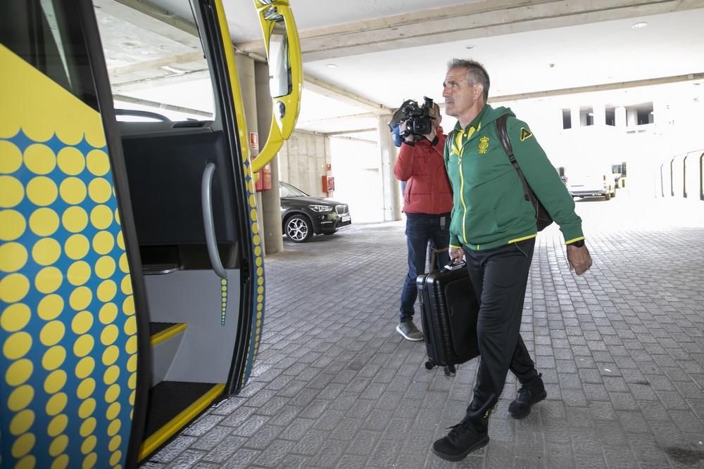 Rueda de prensa y salida de la UD Las Palmas para disputar el partido contra el Reus