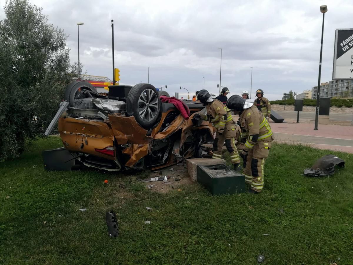 Aparatoso accidente en Valdespartera