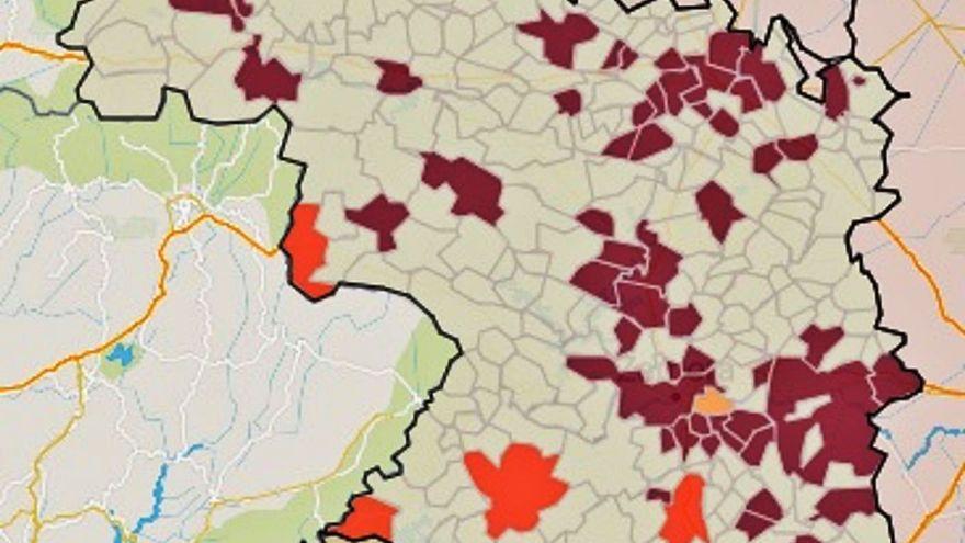 Mapa de incidencia del coronavirus en Zamora