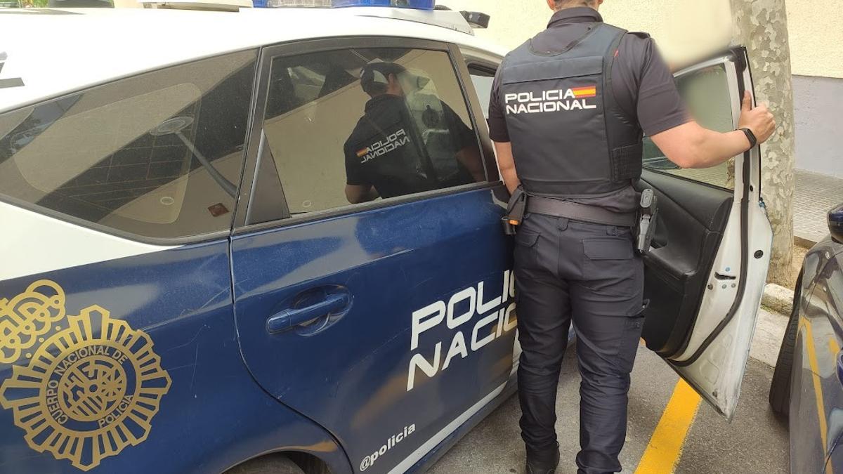 Un agente de la Policía Nacional en Palma.
