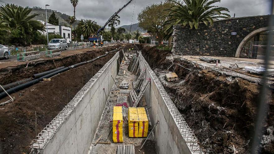 Obras de canalización en La Laguna.