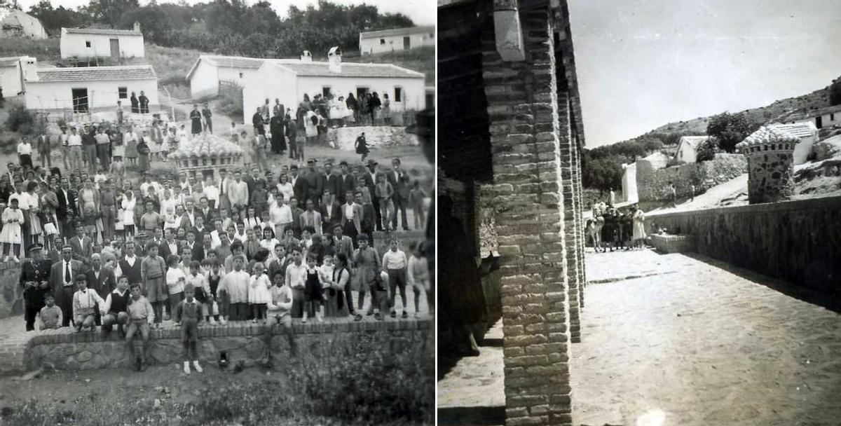 Imágenes de las obras de reforma del pozo y de la nueva fuente, abrevadero y lavaderos en 1959.