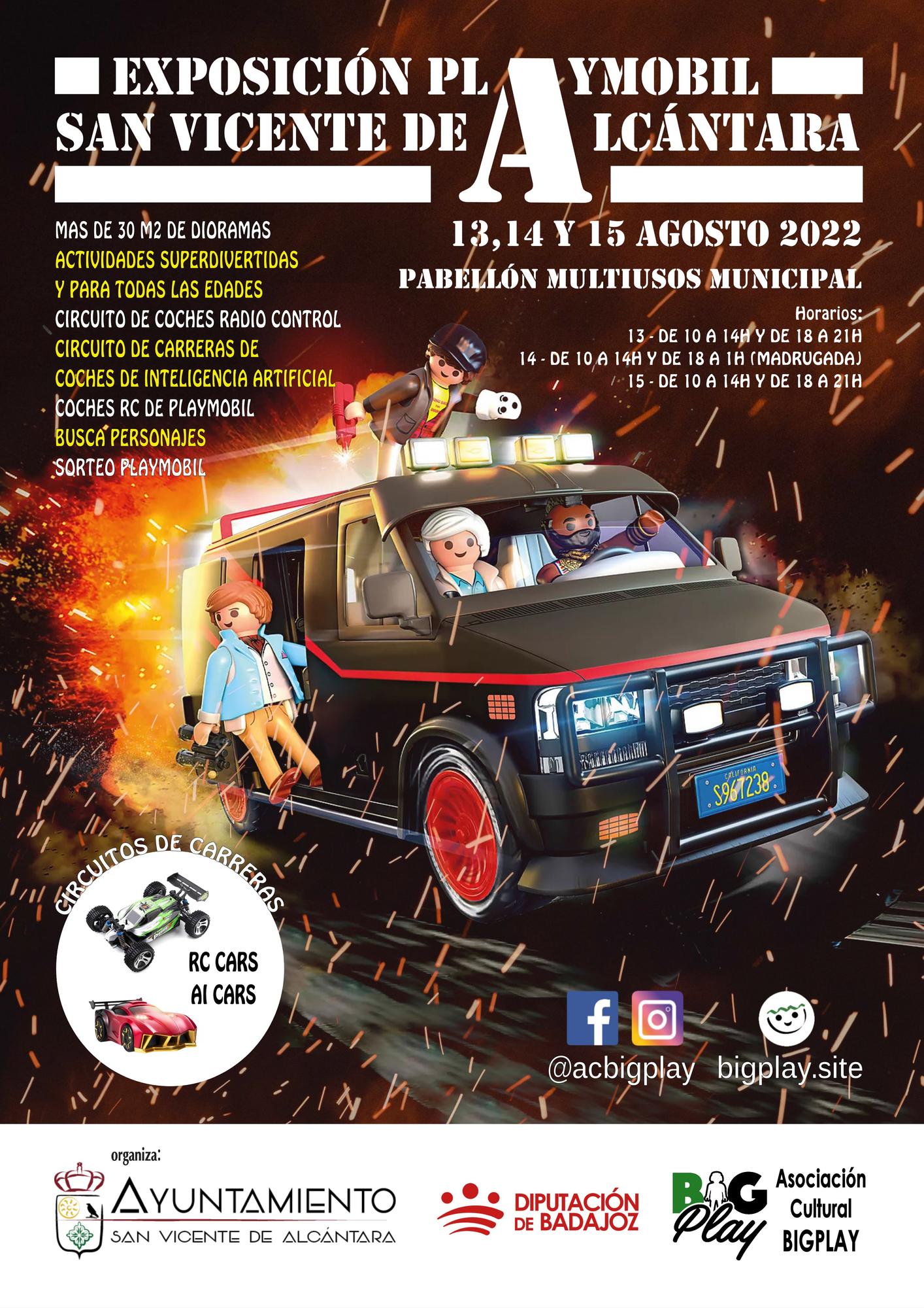 Cartel de la exposición de Playmobil en San Vicente de Alcántara.