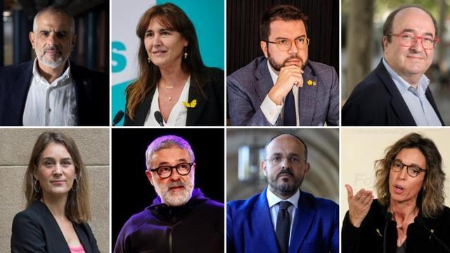 Carlos Carrizosa   Laura Borras   Pere Aragones   Miquel Iceta   Jessica Albiach    Carles Riera    Alejandro Fernandez    Angels Chacon
