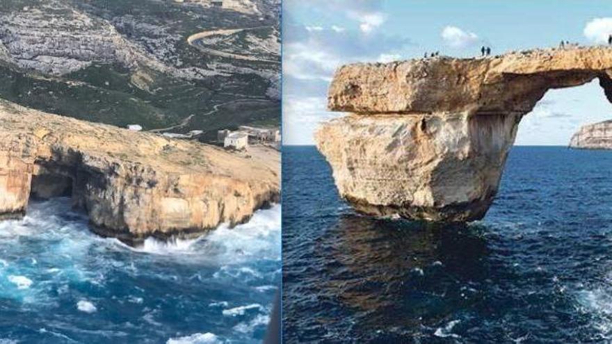 Un temporal esfondra la famosa &#039;Finestra Blava&#039; de Malta