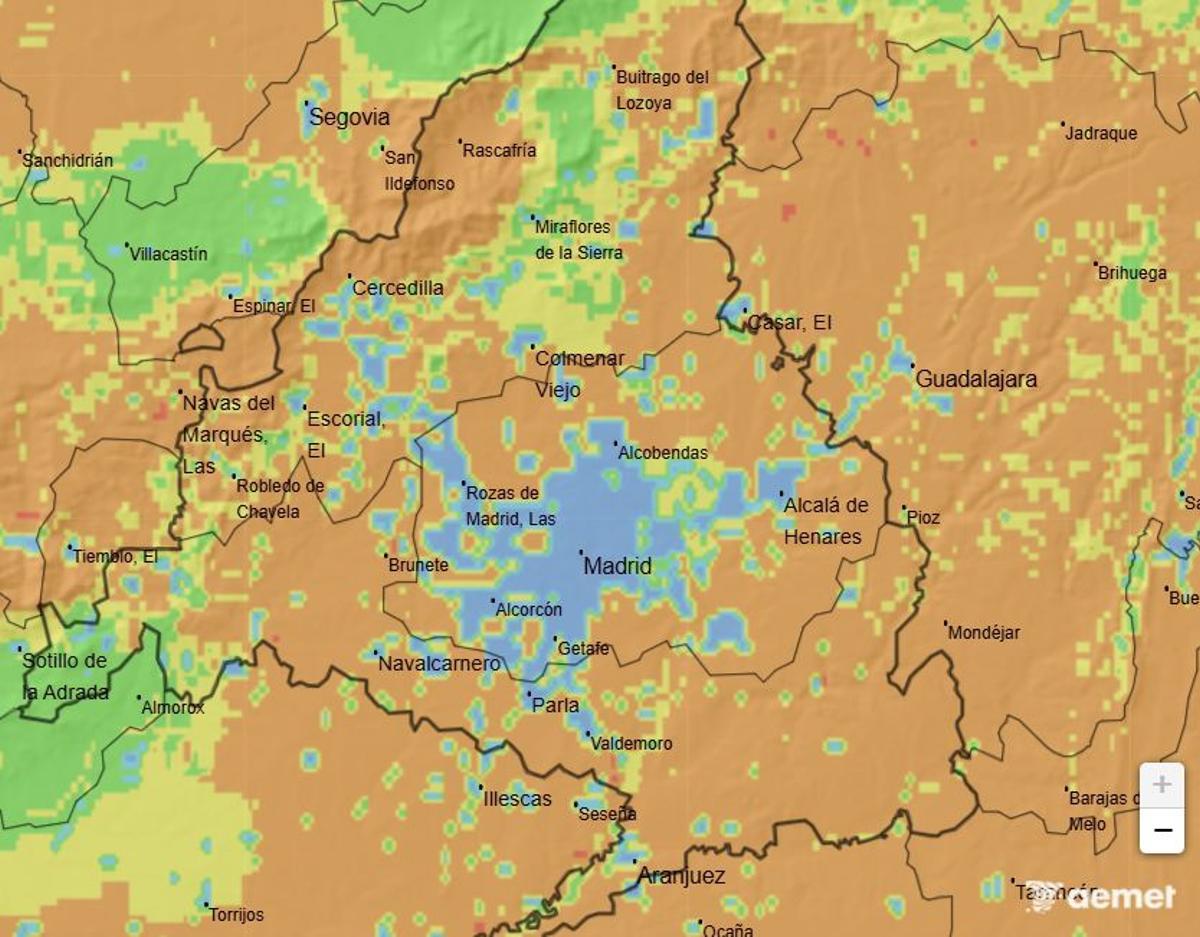 Mapa peligro de incendio para este sábado