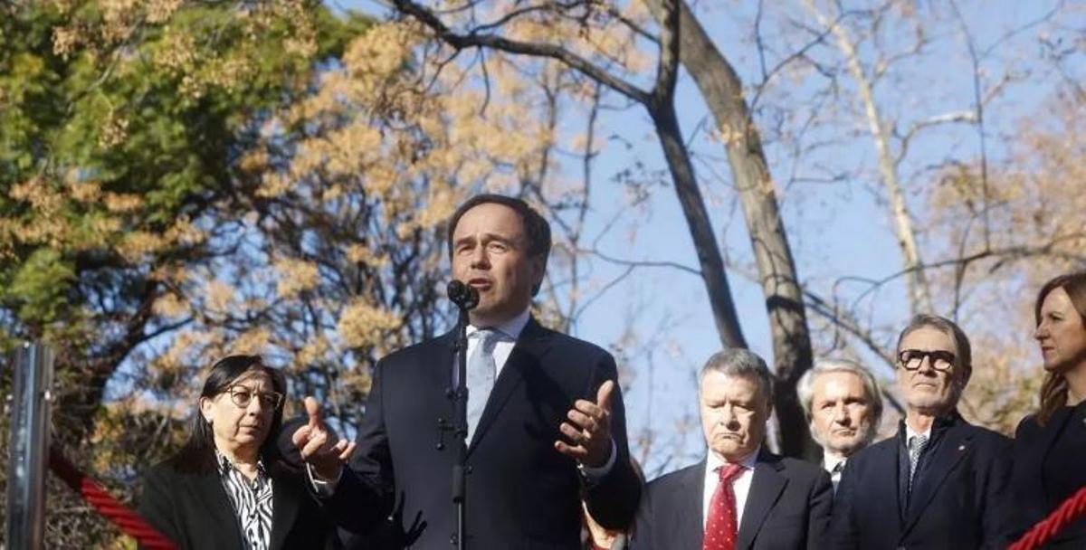 Juanfran Pérez Llorca interviene en el homenaje a Manuel Broseta, la semana pasada.