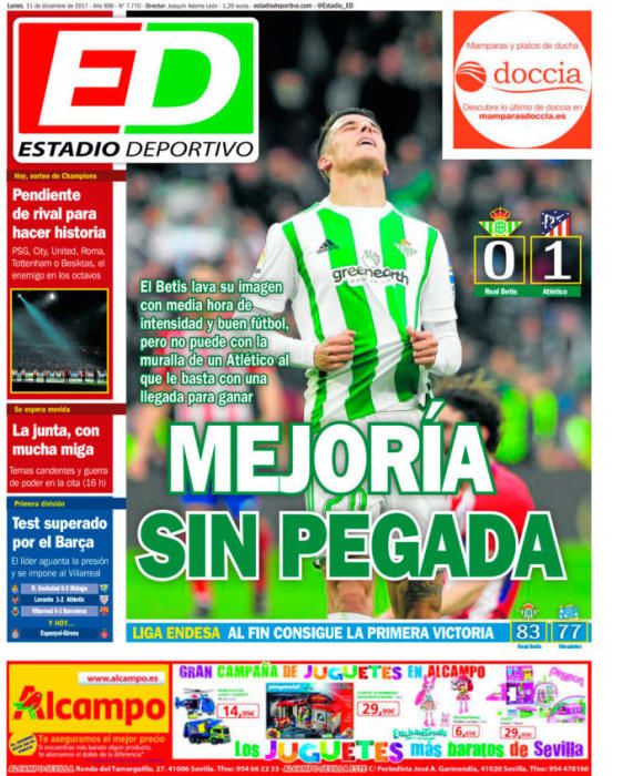 Portadas deportivas de este lunes 11 de diciembre