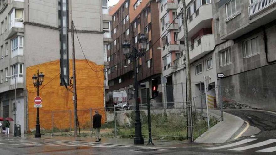 Aspecto actual del solar tras el derribo de las casas allí abandonadas.