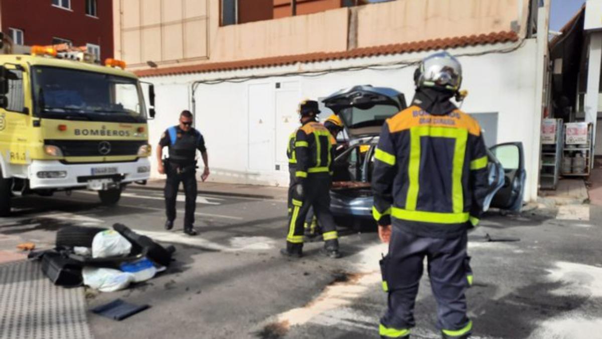 Imagen del accidente que tuvo lugar este viernes en Telde.