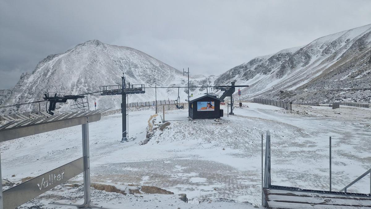 Nieve en la estación de esquí de Vallter (Ripollès, Girona).