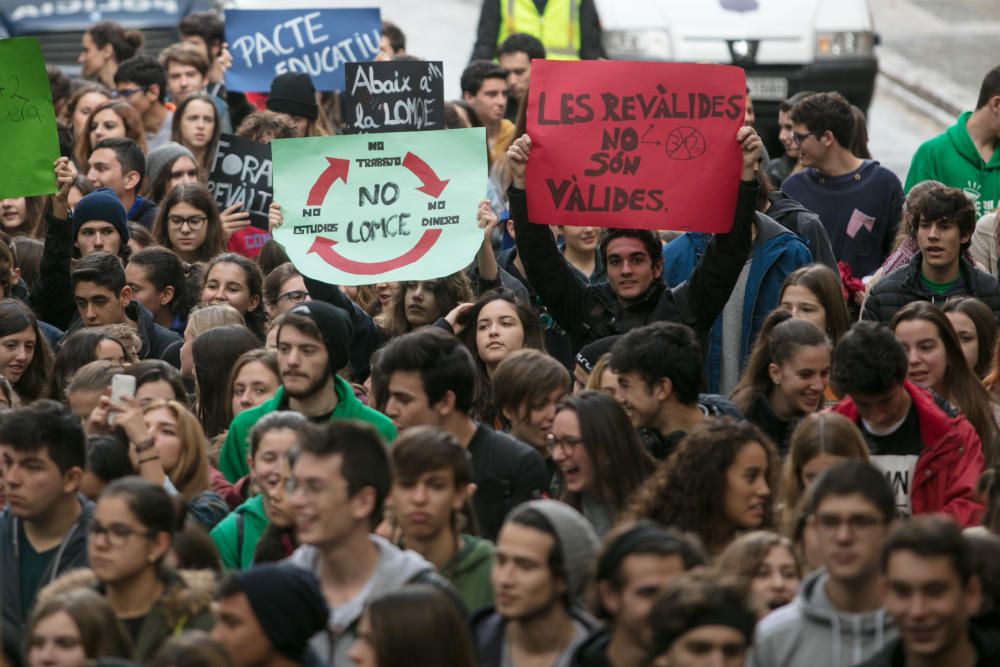 Medio millar de estudiantes vuelven a marchar contra la LOMCE