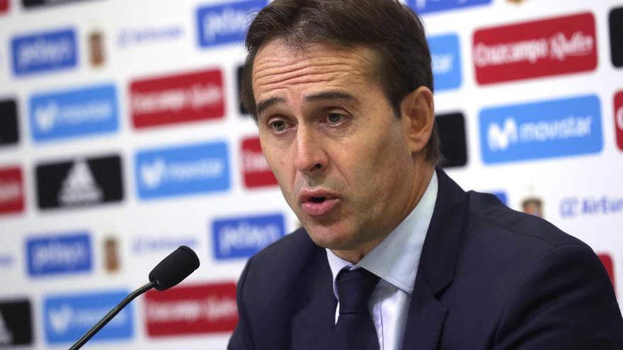 Julen Lopetegui, durante la rueda de prensa.