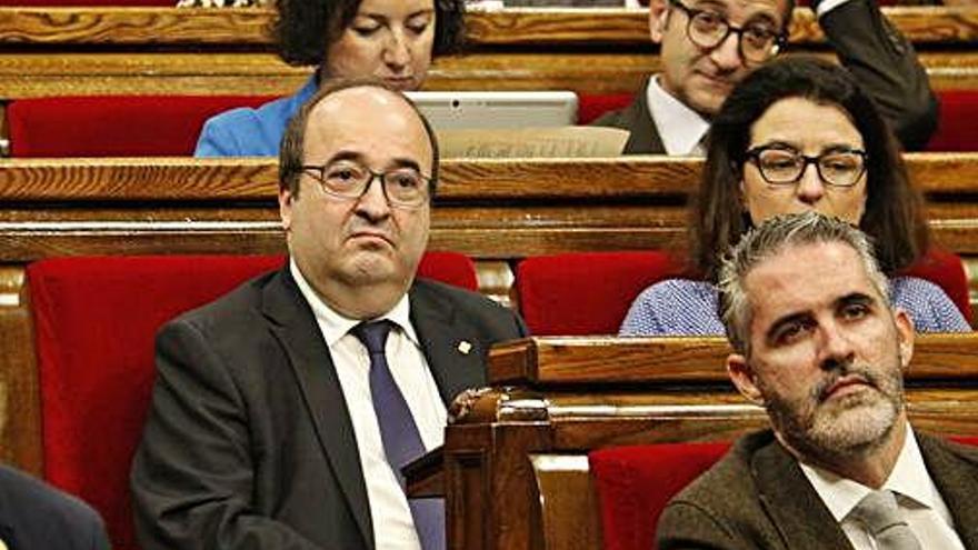 El líder dels socialistes, Miquel Iceta, ahir al Parlament
