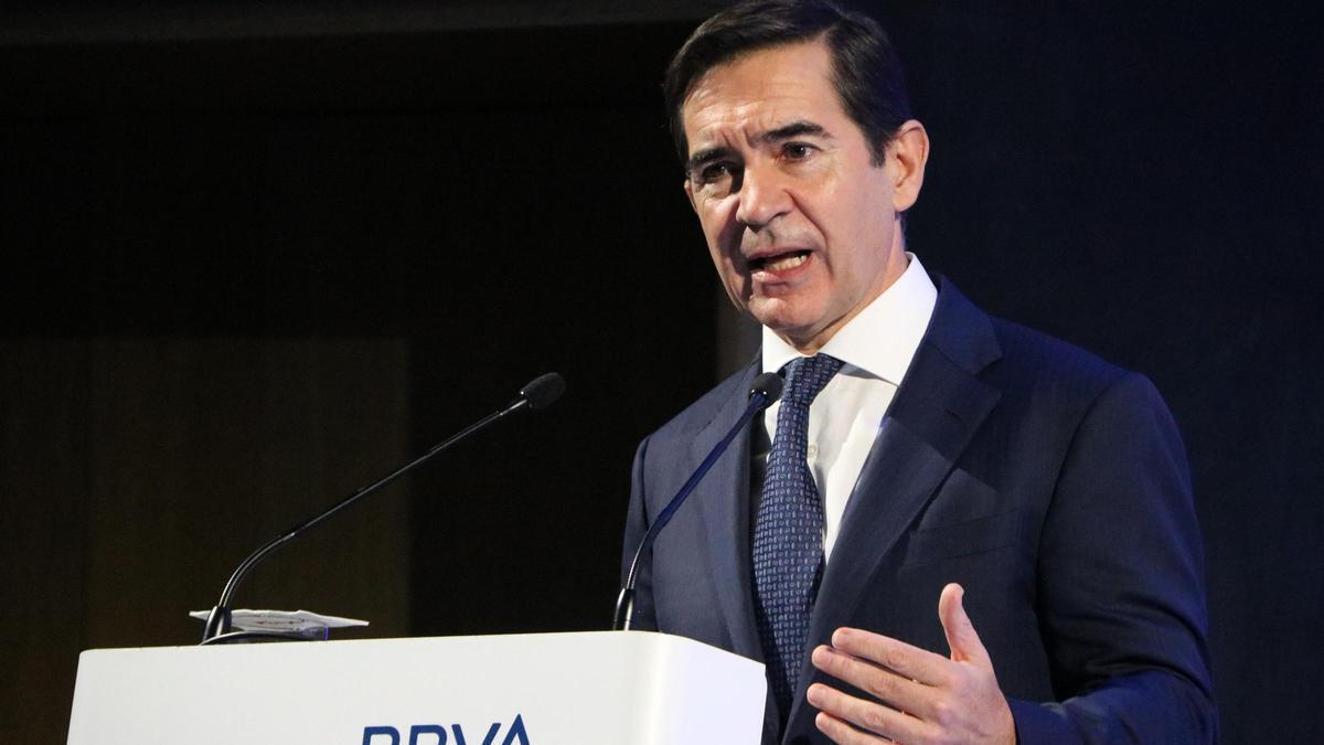 El president del BBVA, Carlos Torres, aquest dijous a Madrid.
