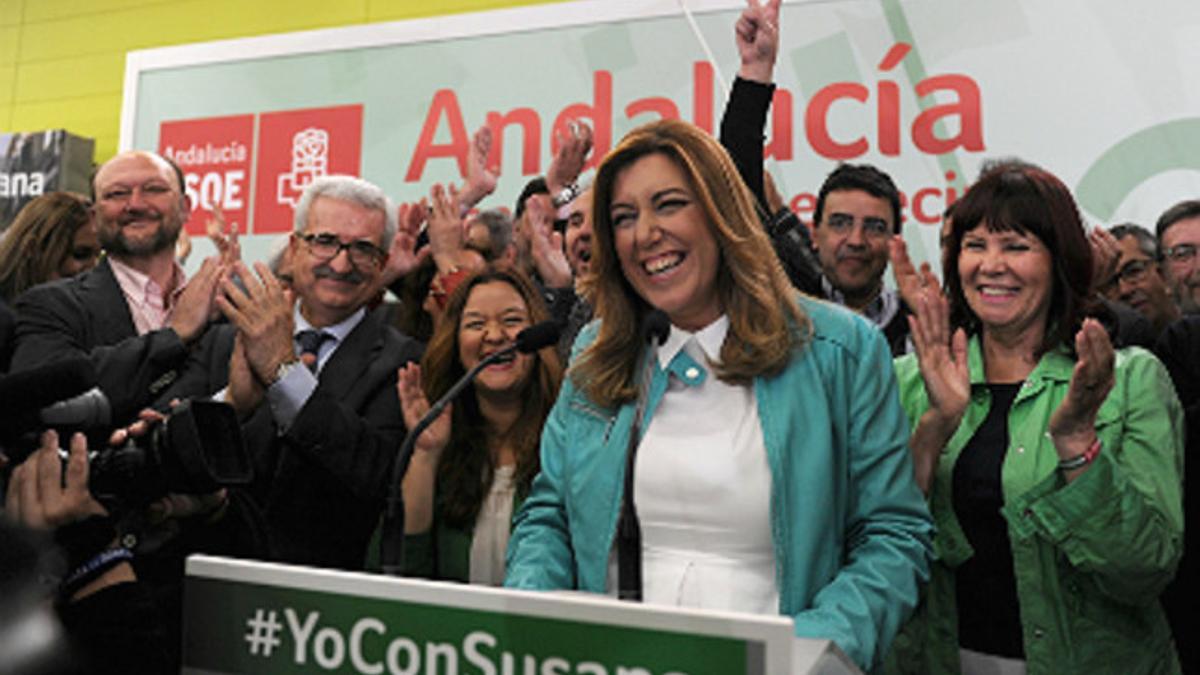 Susana Díaz celebra el triunfo.