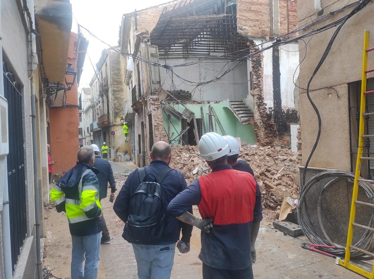 Derrumbe de una casa en Burriana.