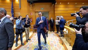 Pedro Sánchez durante la sesión de control al Gobierno en el Senado. 