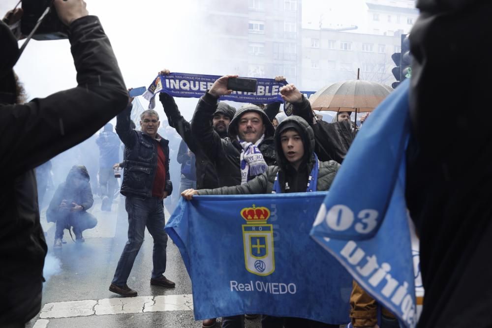 Llegada del Real Oviedo al Tartiere