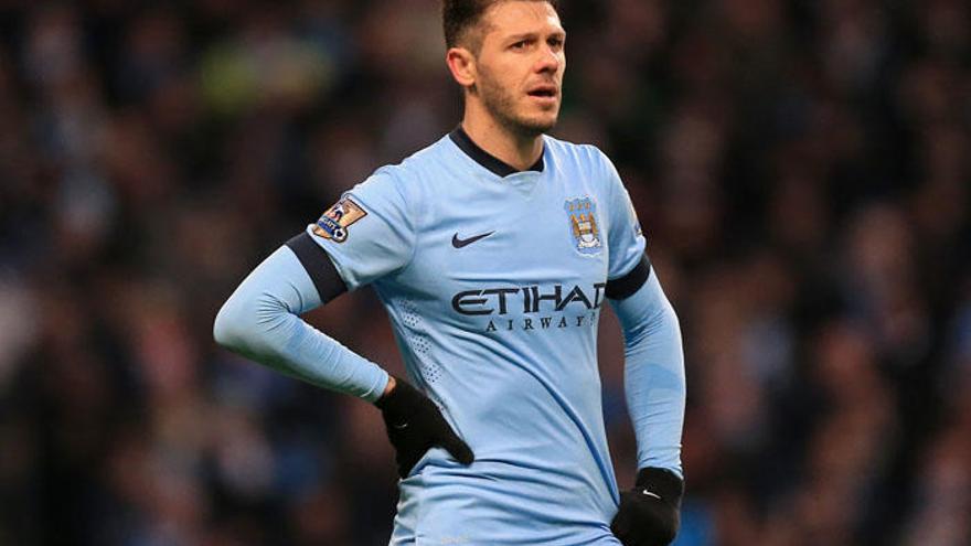 El argentino Demichelis, con la camiseta del City.