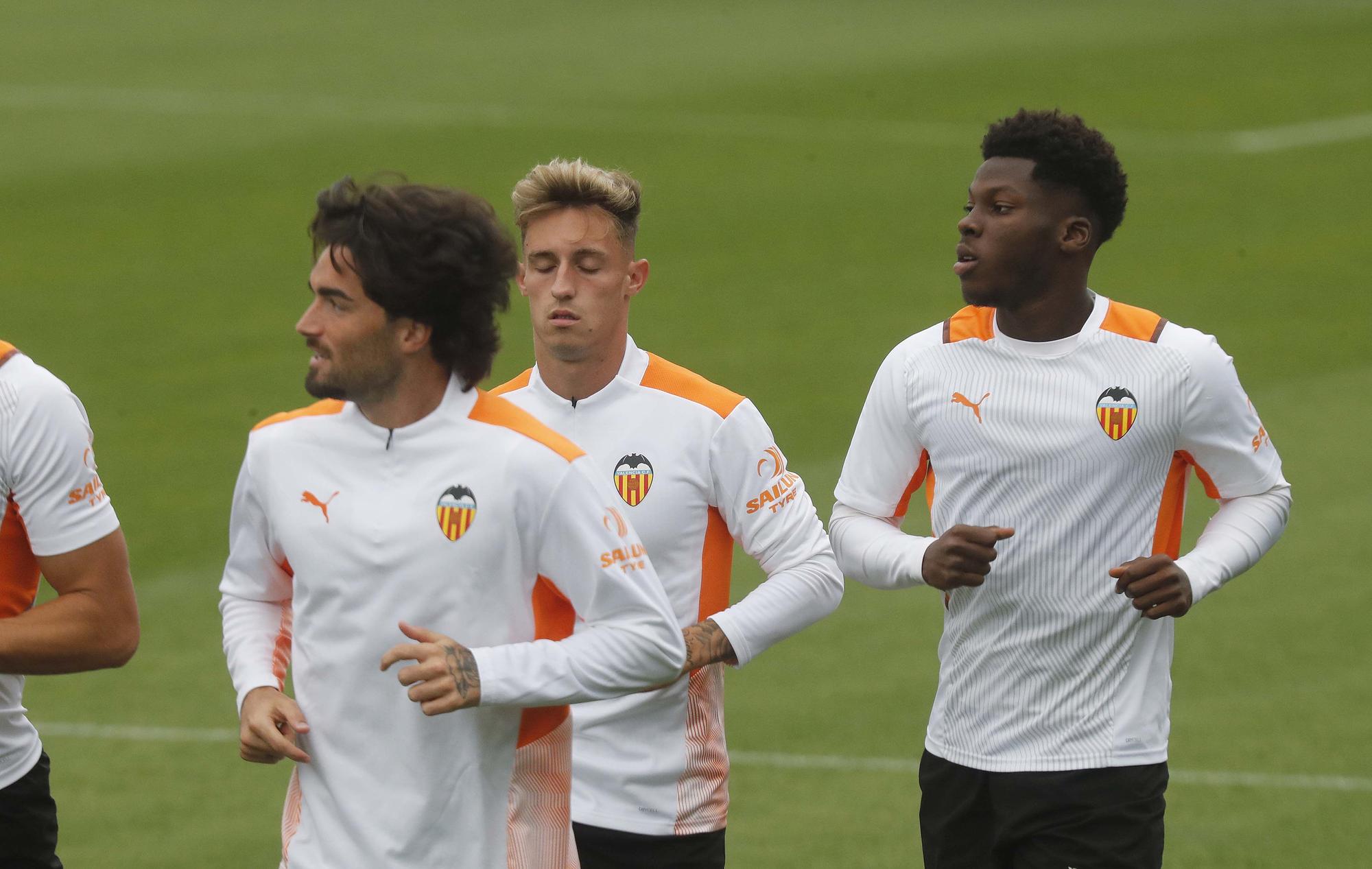 Entrenamiento del Valencia antes del encuentro frente al Mallorca