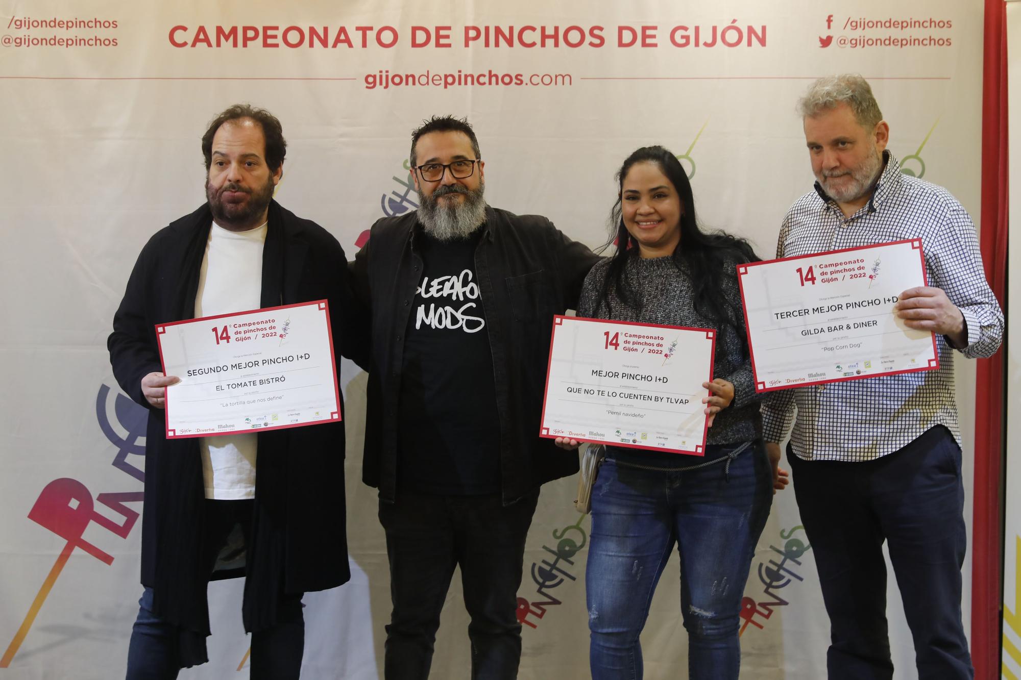 EN IMÁGENES: Entrega de los galardones del Campeonato de Pinchos de Gijón