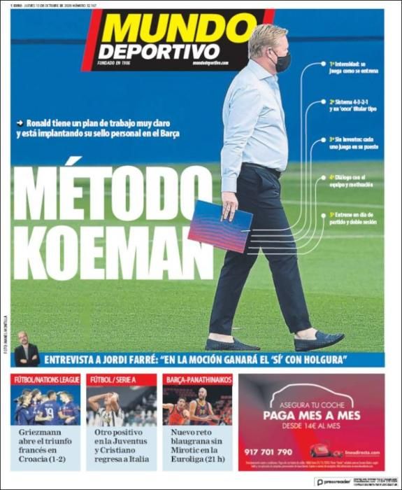 Portada MUNDO DEPORTIVO jueves 15 octubre 2020