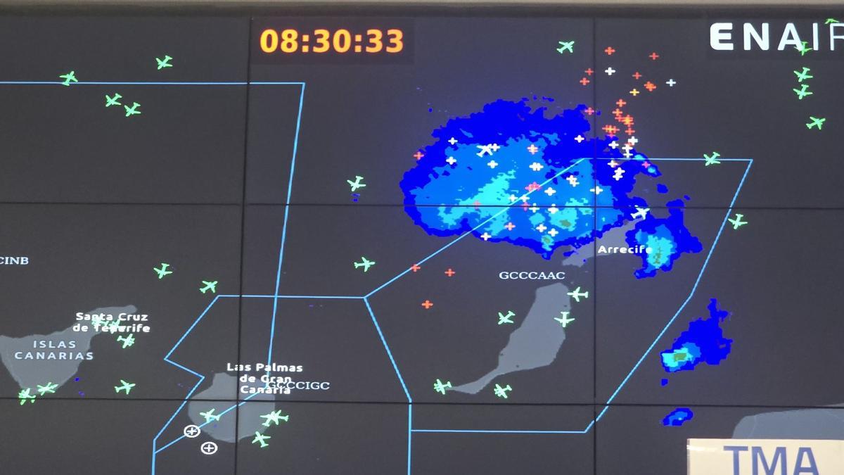 Imagen de la tormenta sobre las islas.