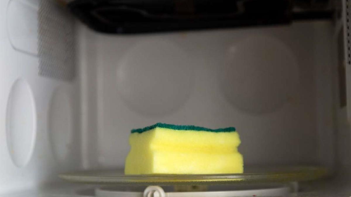 Cómo limpiar el estropajo en el microondas: el método más fácil y rápido