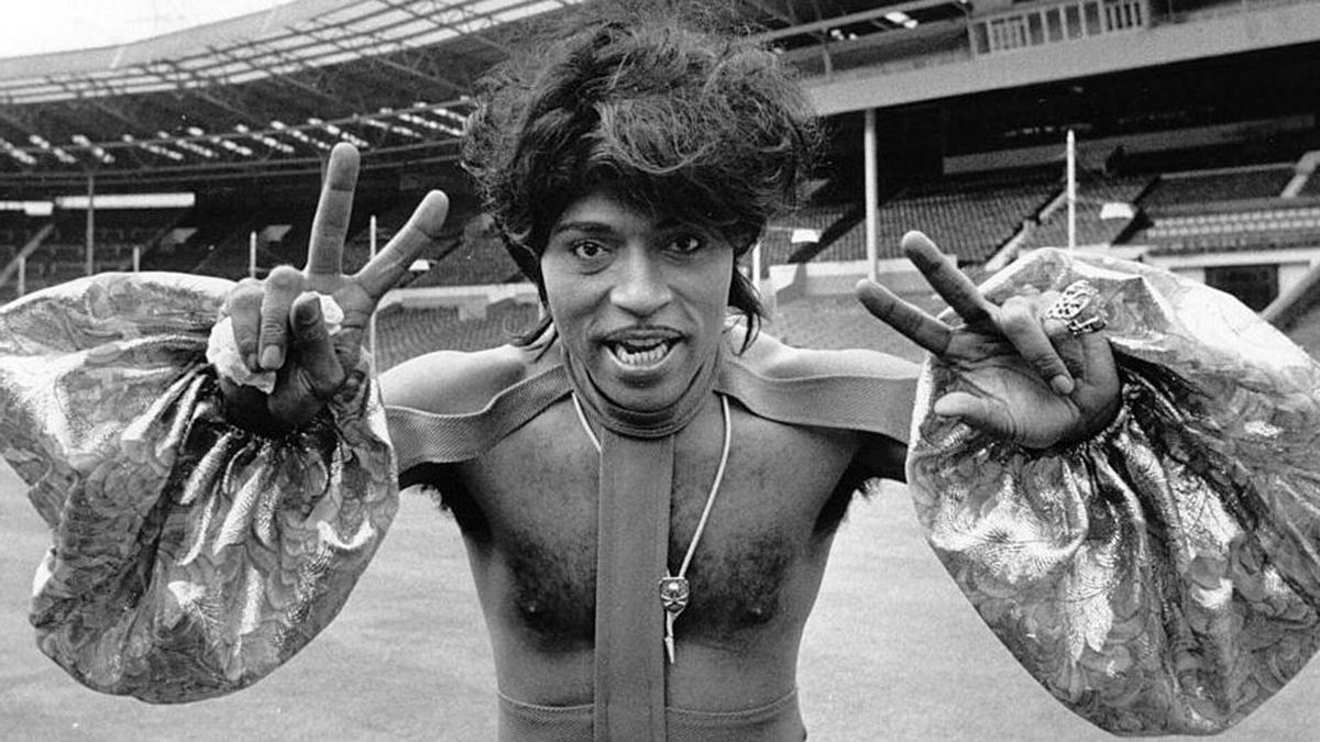 Little Richard, en los preparativos para el London Rock and Roll Show, en Wembley, en 1972