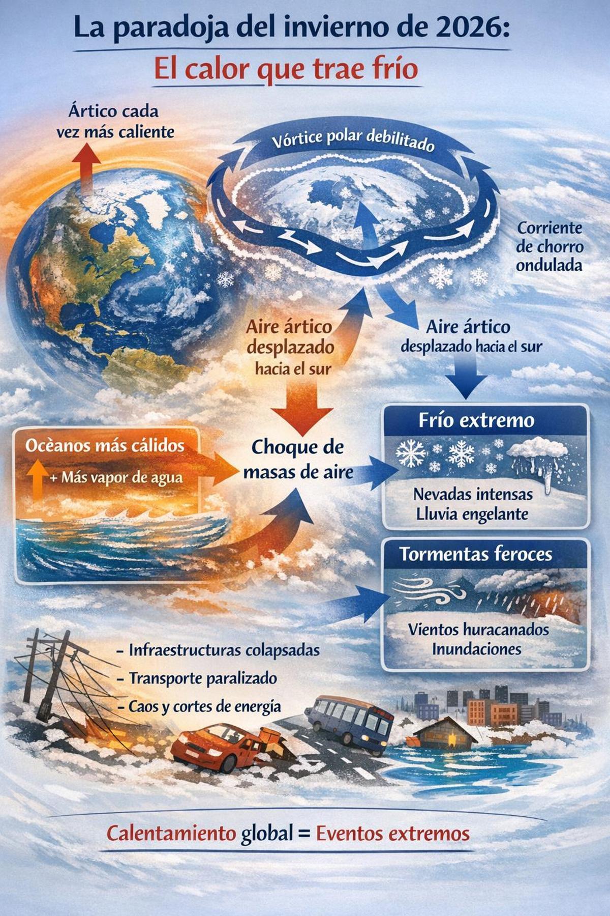 La paradoja del invierno de 2026 explicada gráficamente.