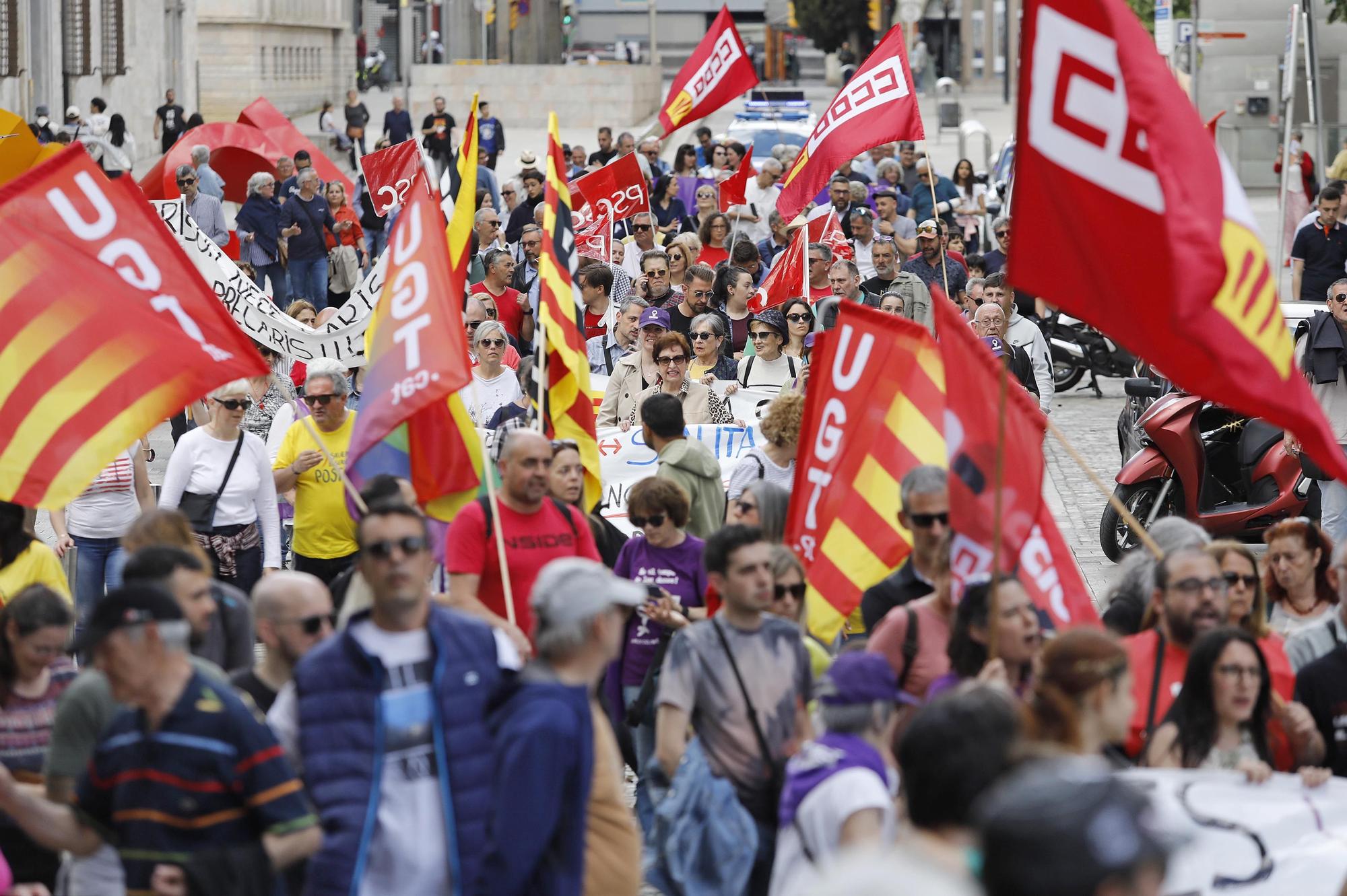 Manifestació de l'1 de maig a Girona