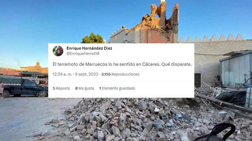 El terremoto de Marruecos se siente en Extremadura: &quot;Se están moviendo los sillones, el ventilador y las mesas solas en Cáceres&quot;