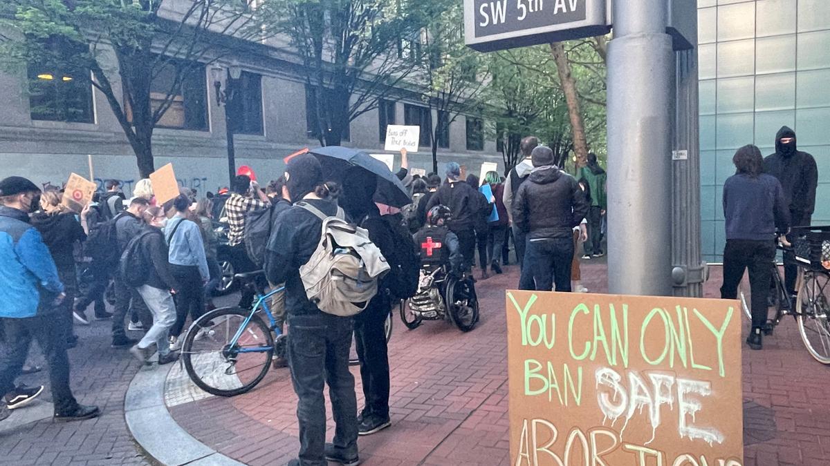 Protesta contra el aborto en Portland.