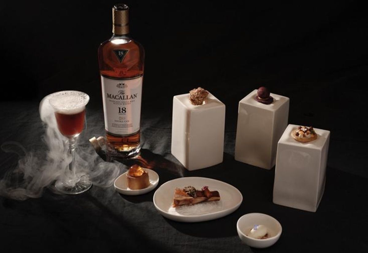 Un menú que consta de 17 pases en el que cada plato está inspirado en The Macallan Estate, la finca y destilería en la que maduran los whiskies más exclusivos del mundo
