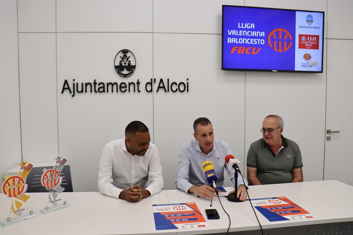 La Sala de Prensa del Ayuntamiento de Alcoi ha acogido este miércoles la presentación de las Finales de la Lliga Valenciana 2023.