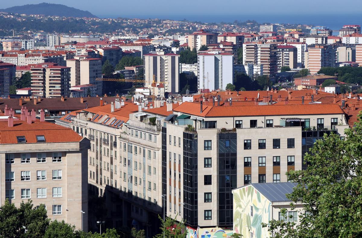 Vista aérea de la ciudad de Vigo.