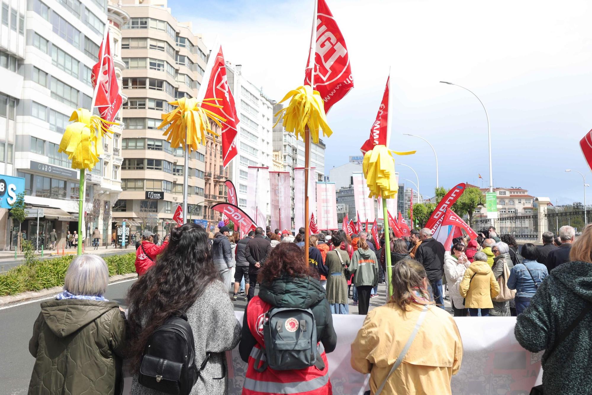 Día del Trabajador en A Coruña: Manifestación de CCOO y UGT por el 1 de mayo