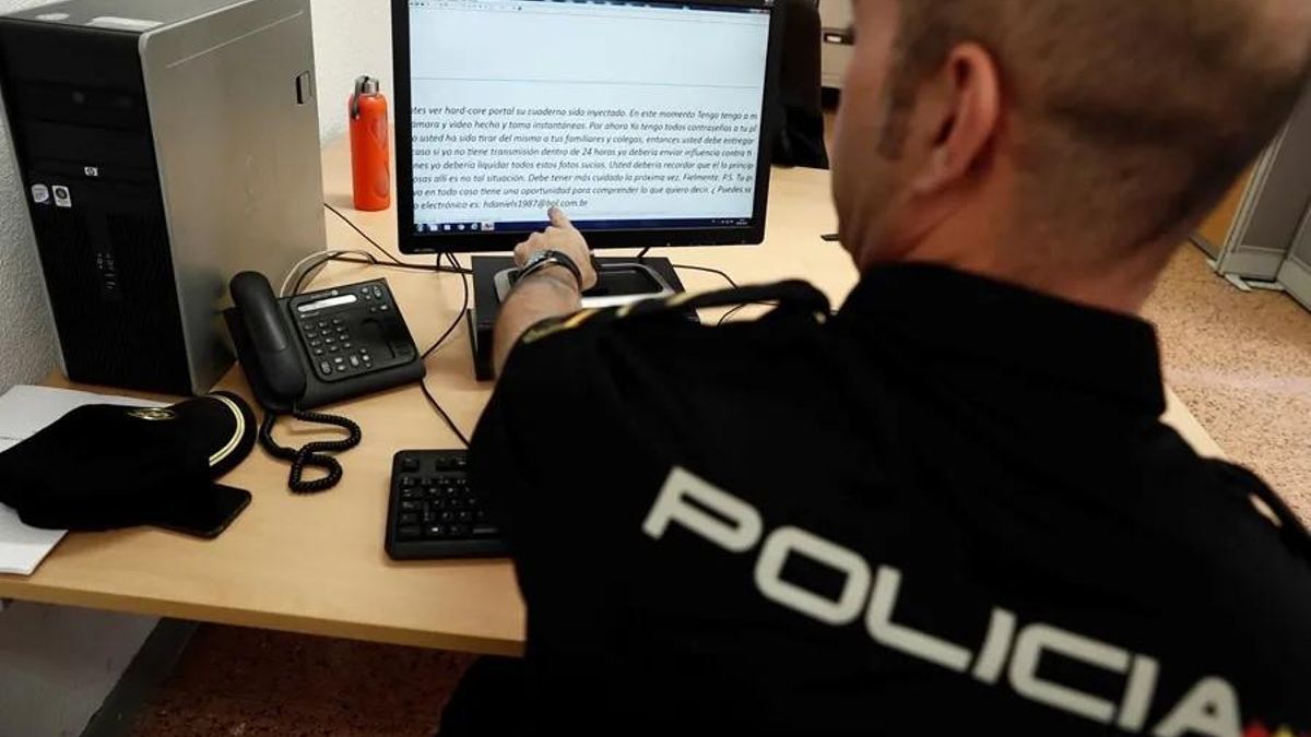 Un policía, durante una operación contra delitos informáticos.
