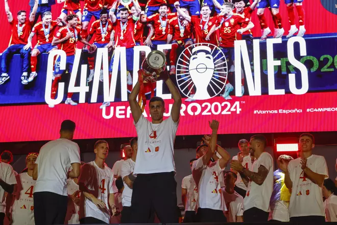 So feierte die spanische Nationalmannschaft den EM-Titel in Madrid