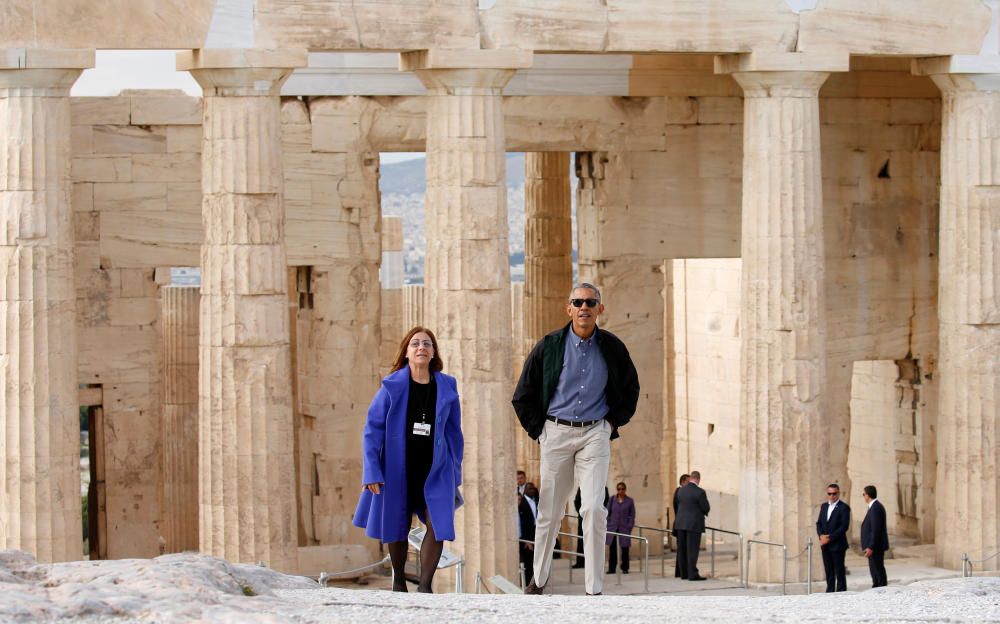 Barack Obama visita el Partenón