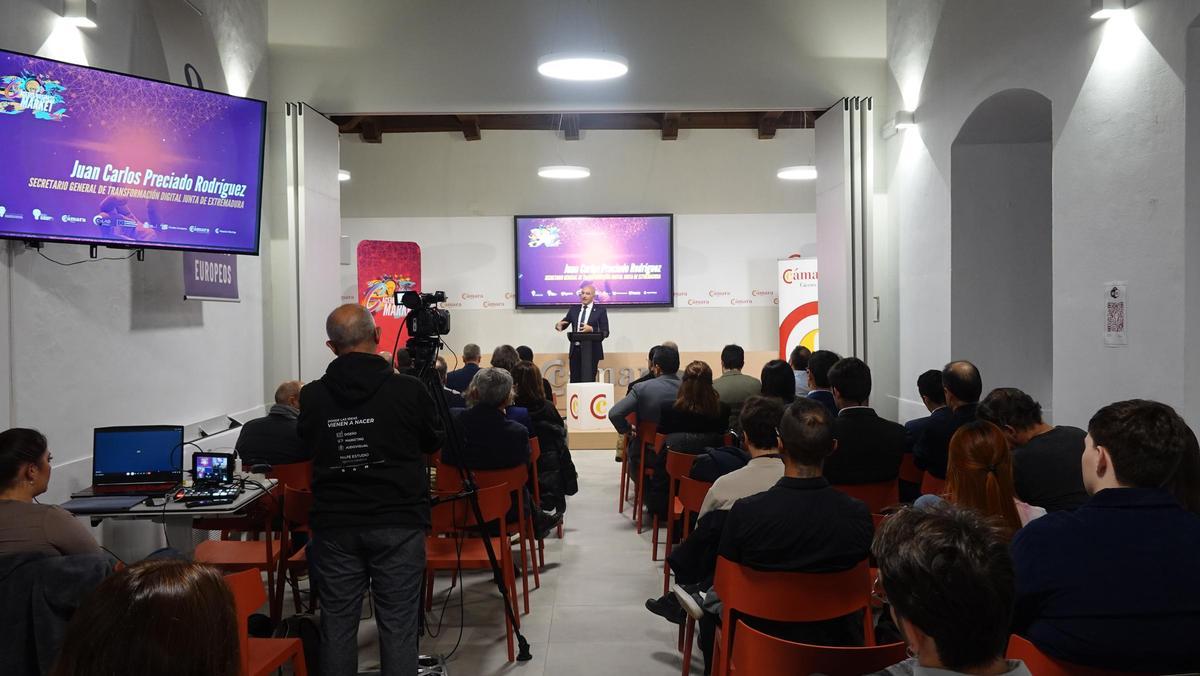 Juan Carlos Preciado, secretario general de Transfromación digital, en la jornada inaugural de Cáceres Business Market.
