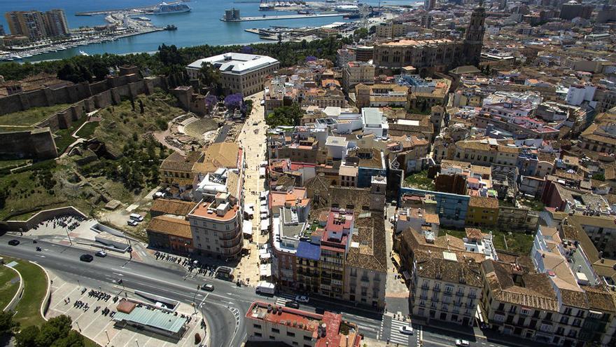 Vista aérea del Centro de Málaga.