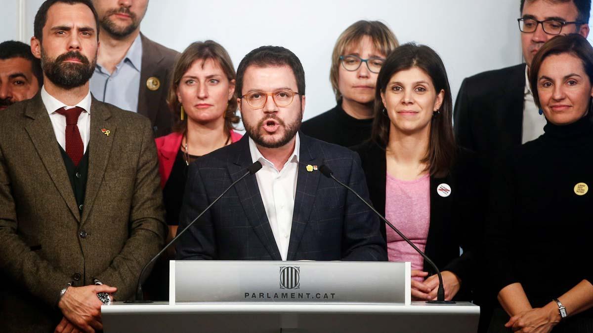 Pere Aragonès (ERC) pide la puesta en libertad inmediata de Junqueras y la nulidad de la condena