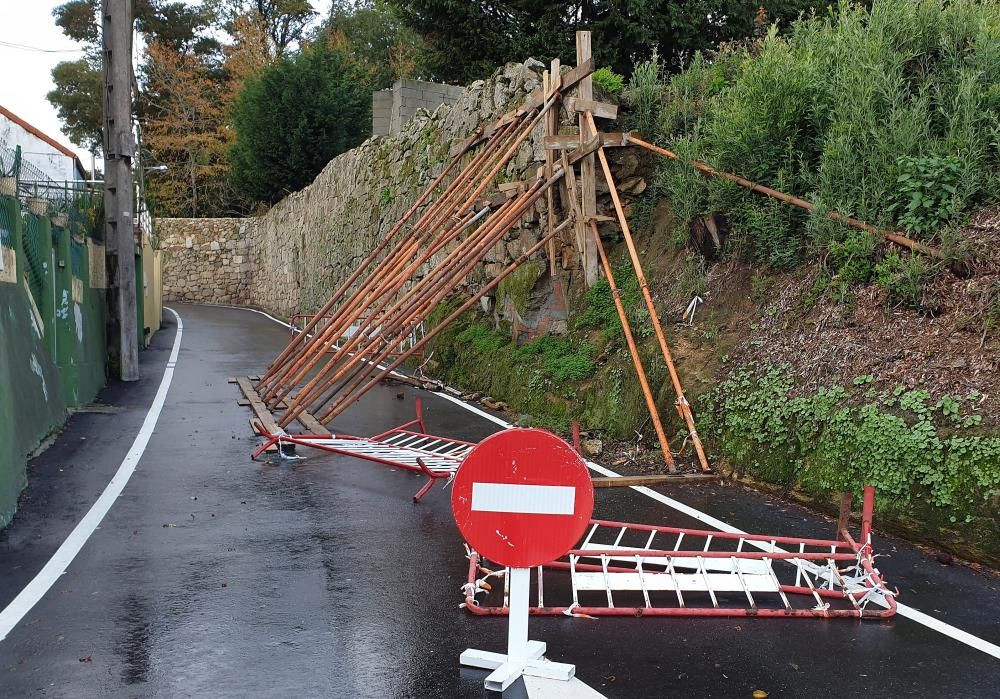 Daños del temporal en Vigo.