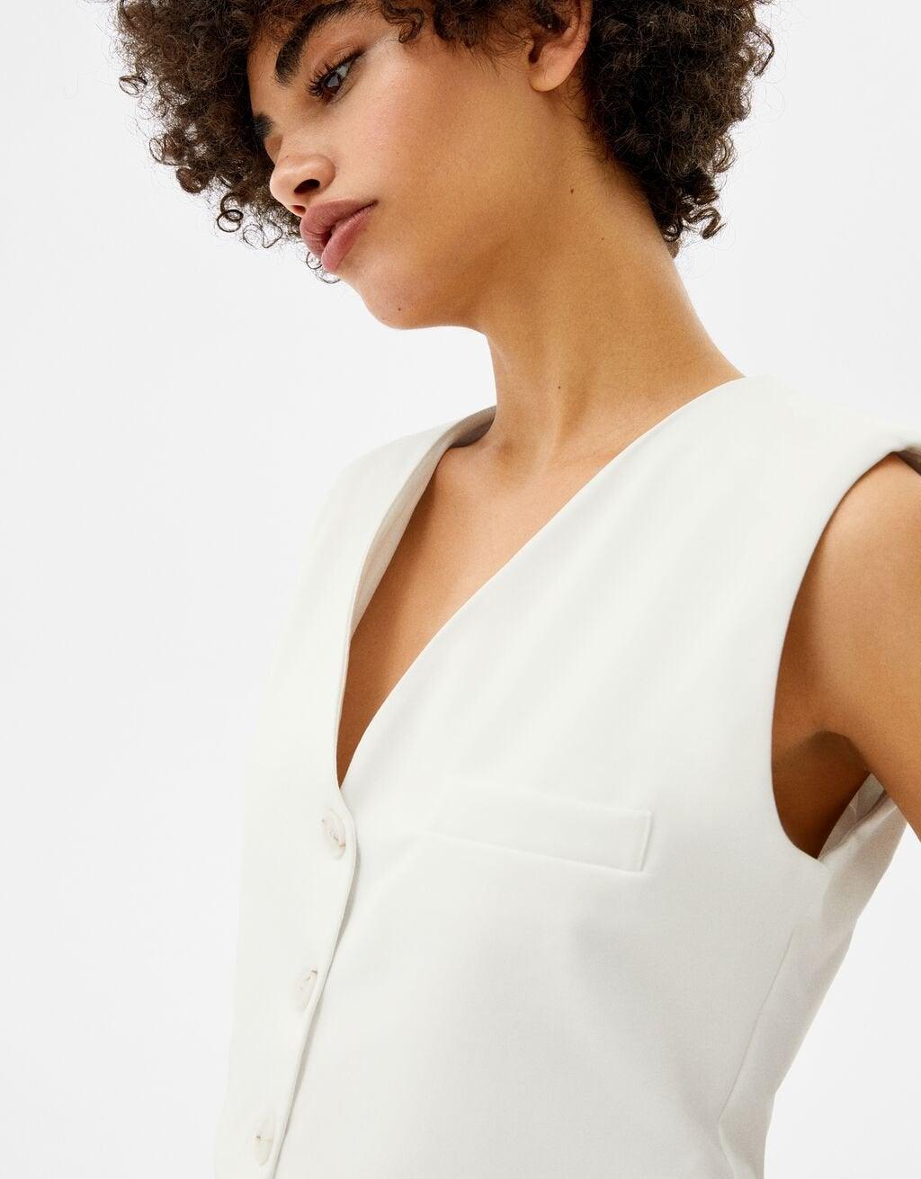 Chaleco blanco de Bershka